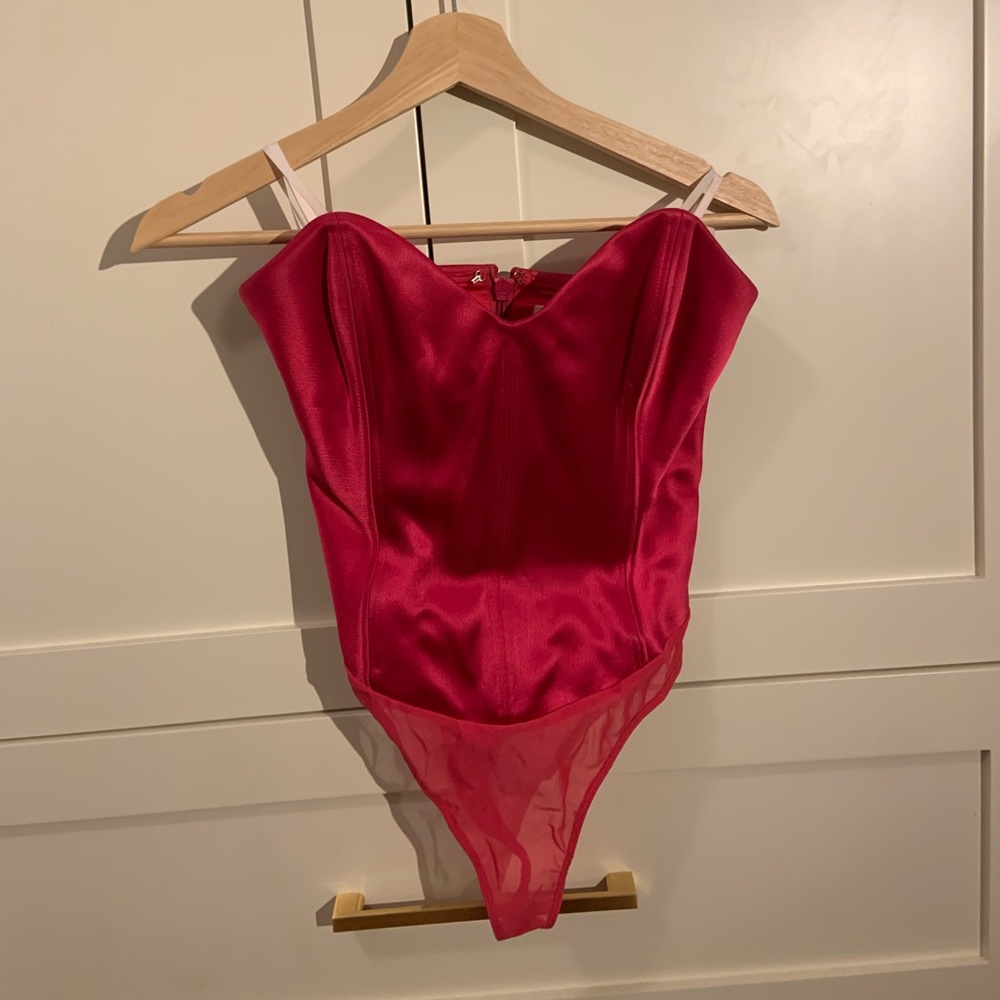 Cerise Pink Satin Structured Babaton Corset
